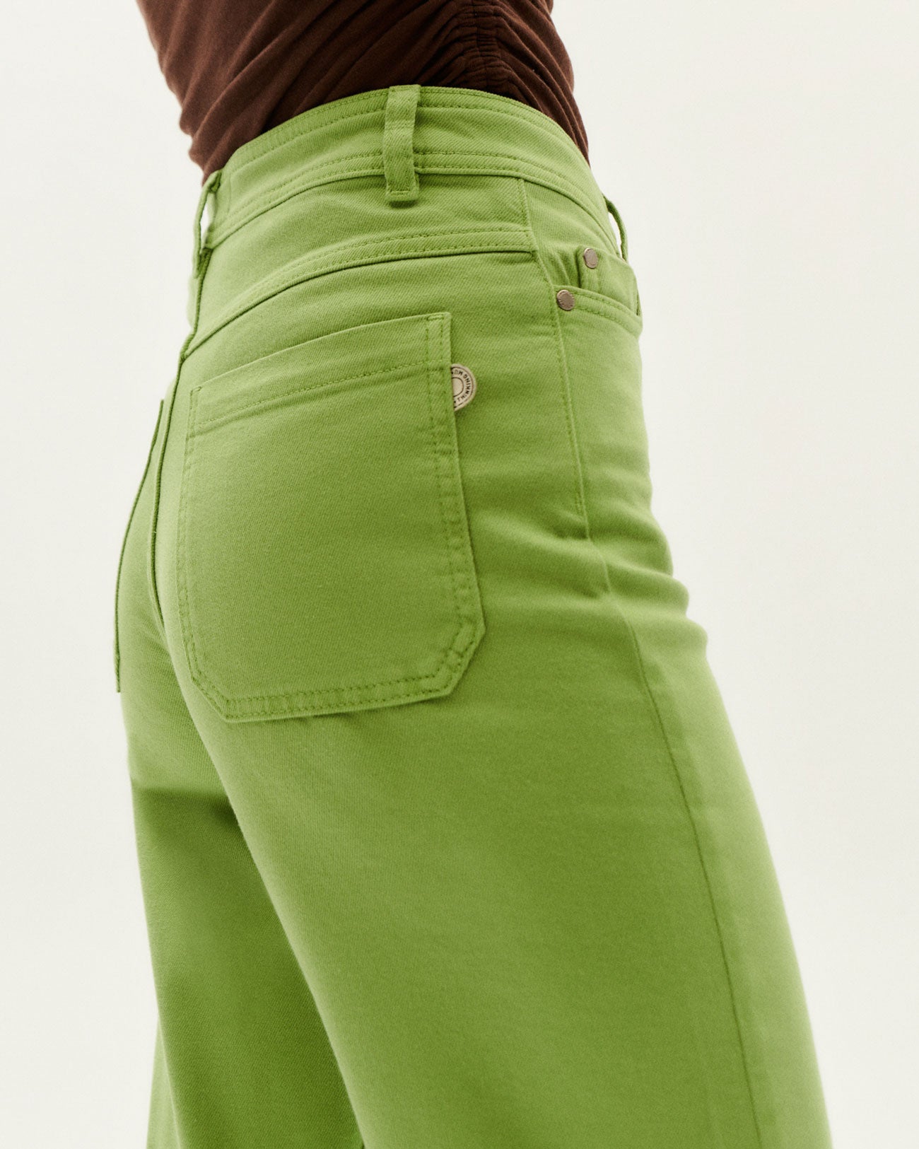 Jean droit en coton bio | vert "theresa pants"