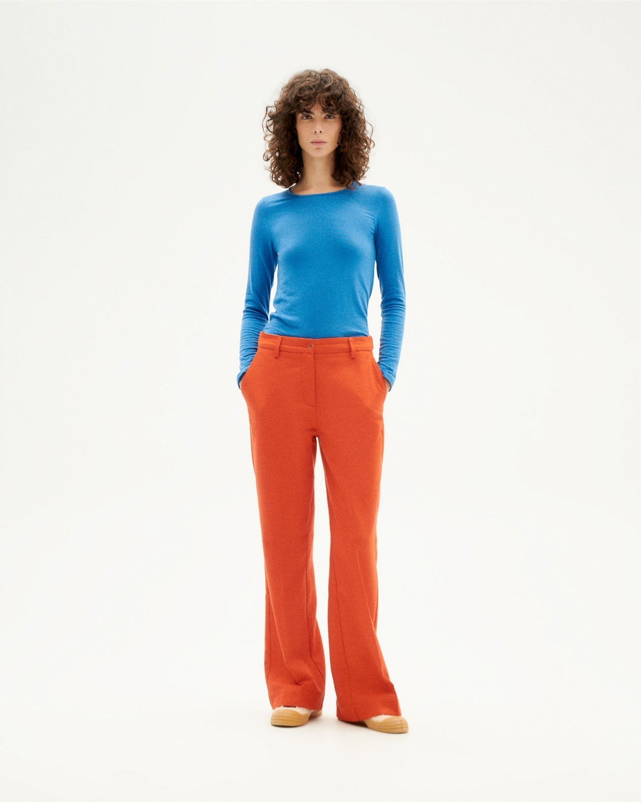 Pantalon ample en coton bio | Orange "pumpkin hermione pants"