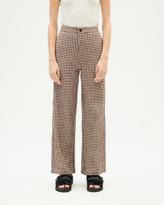 Pantalon ample en coton bio | Multicolore "chocolate seersucker karina pants"