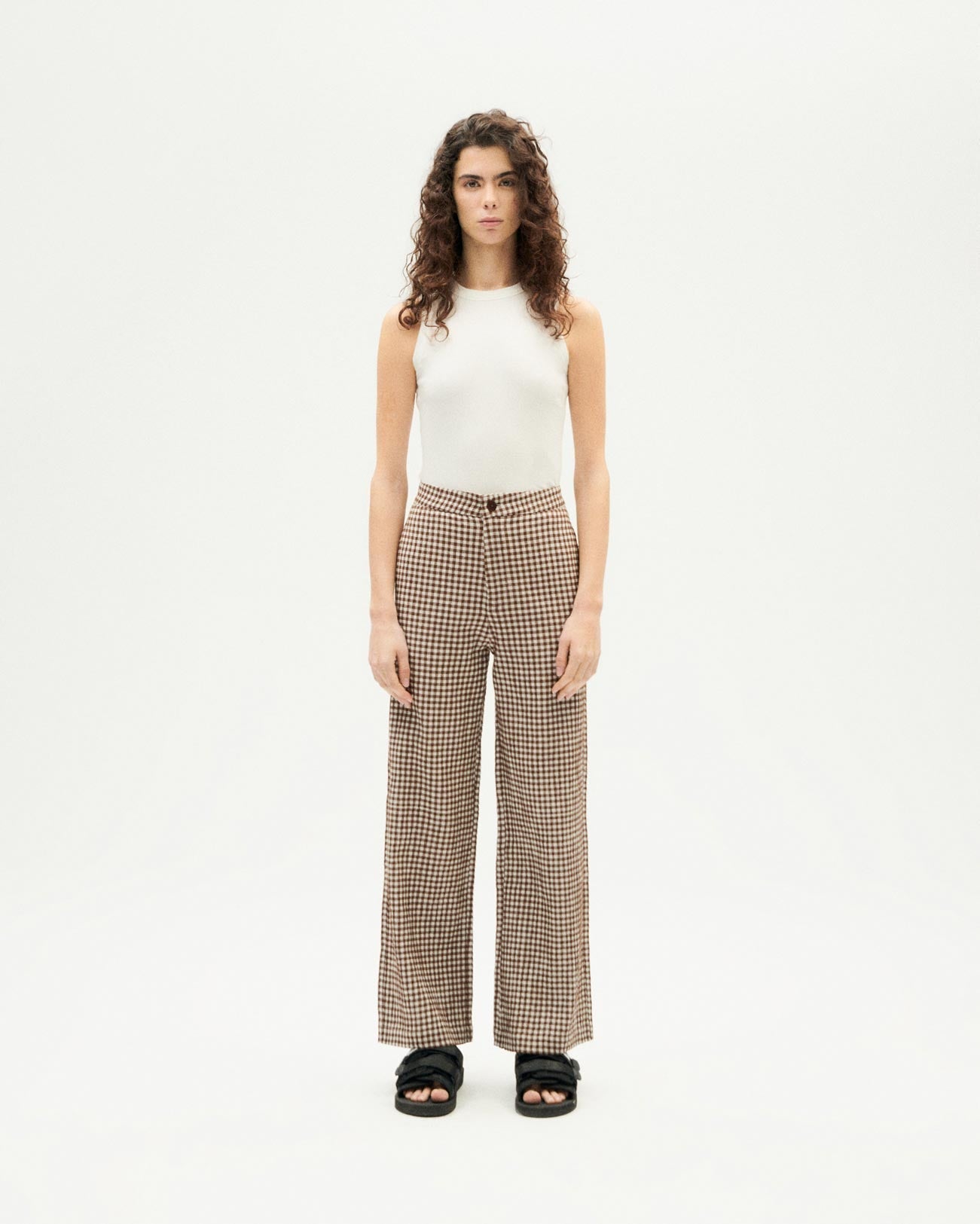 Pantalon ample en coton bio | Multicolore "chocolate seersucker karina pants"