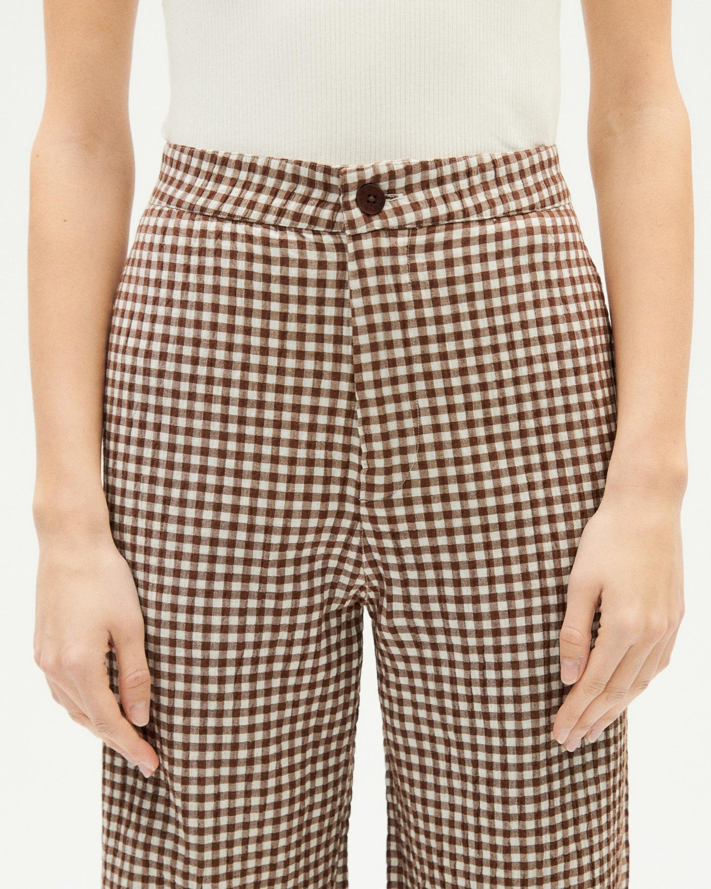 Pantalon ample en coton bio | Multicolore "chocolate seersucker karina pants"