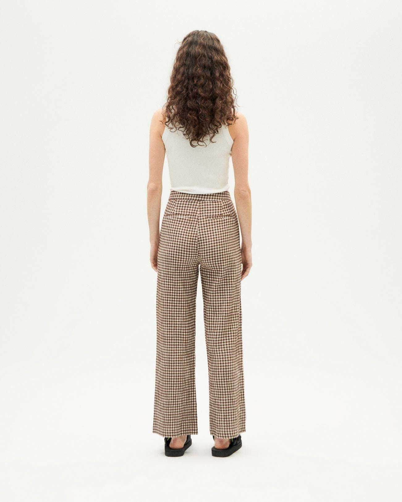 Pantalon ample en coton bio | Multicolore "chocolate seersucker karina pants"