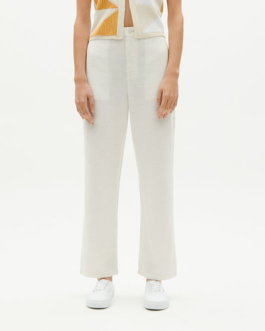 Pantalon droit en coton bio | écru "undyed loop mariam pants"
