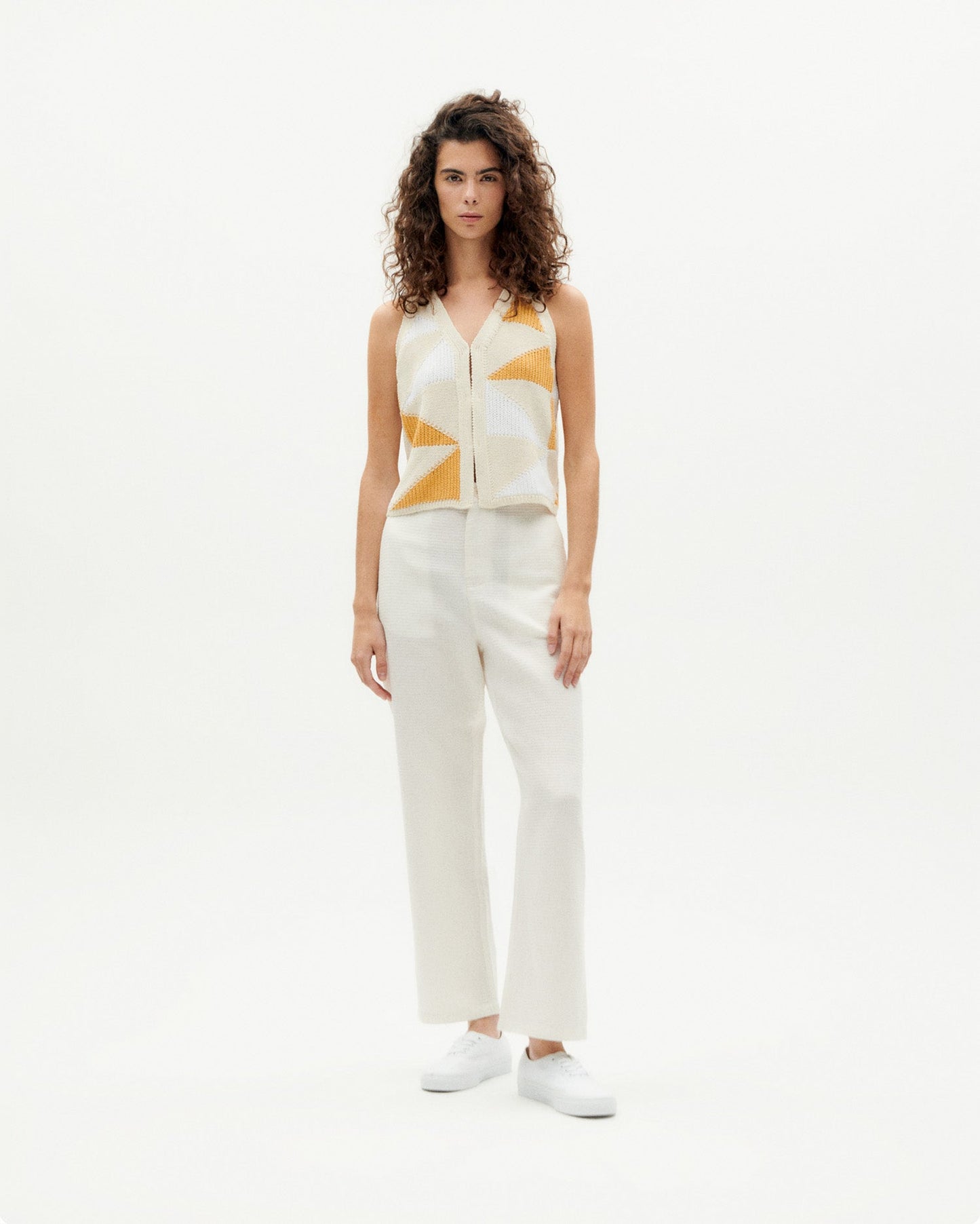 Pantalon droit en coton bio | écru "undyed loop mariam pants"