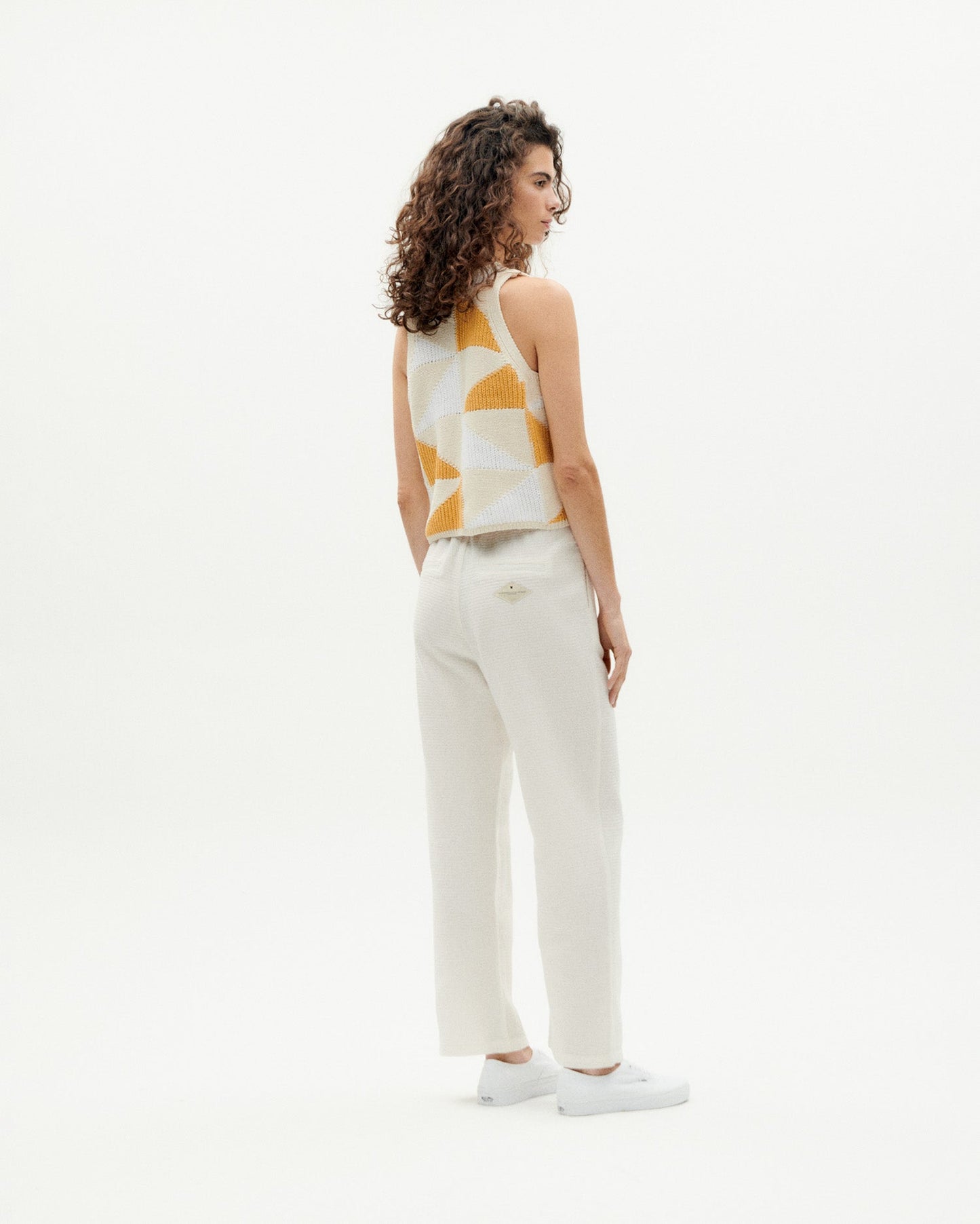 Pantalon droit en coton bio | écru "undyed loop mariam pants"