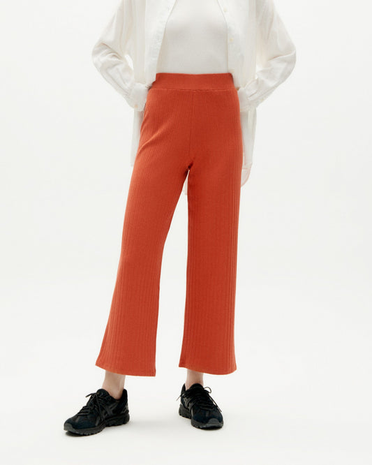 Pantalon ample en ecovero et coton recyclé | Orange "orange sunset trash dalia pants"