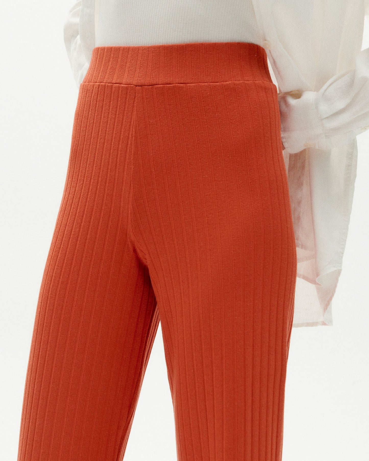 Pantalon ample en ecovero et coton recyclé | Orange "orange sunset trash dalia pants"