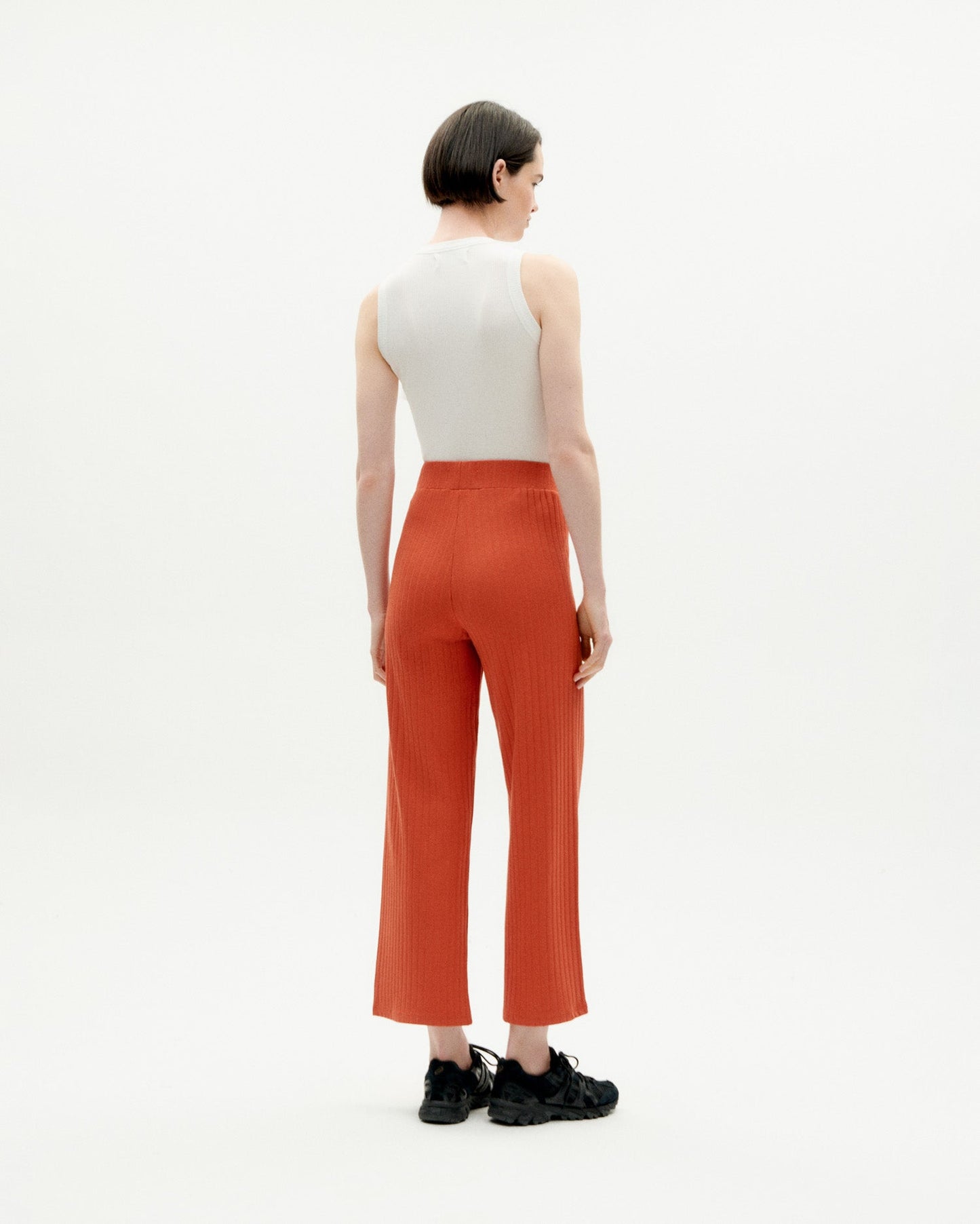 Pantalon ample en ecovero et coton recyclé | Orange "orange sunset trash dalia pants"