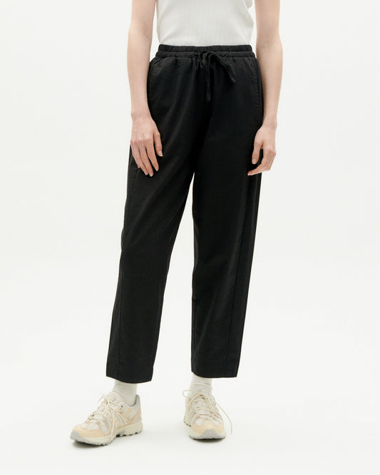 Pantalon droit en coton bio | noir "black esther pants"