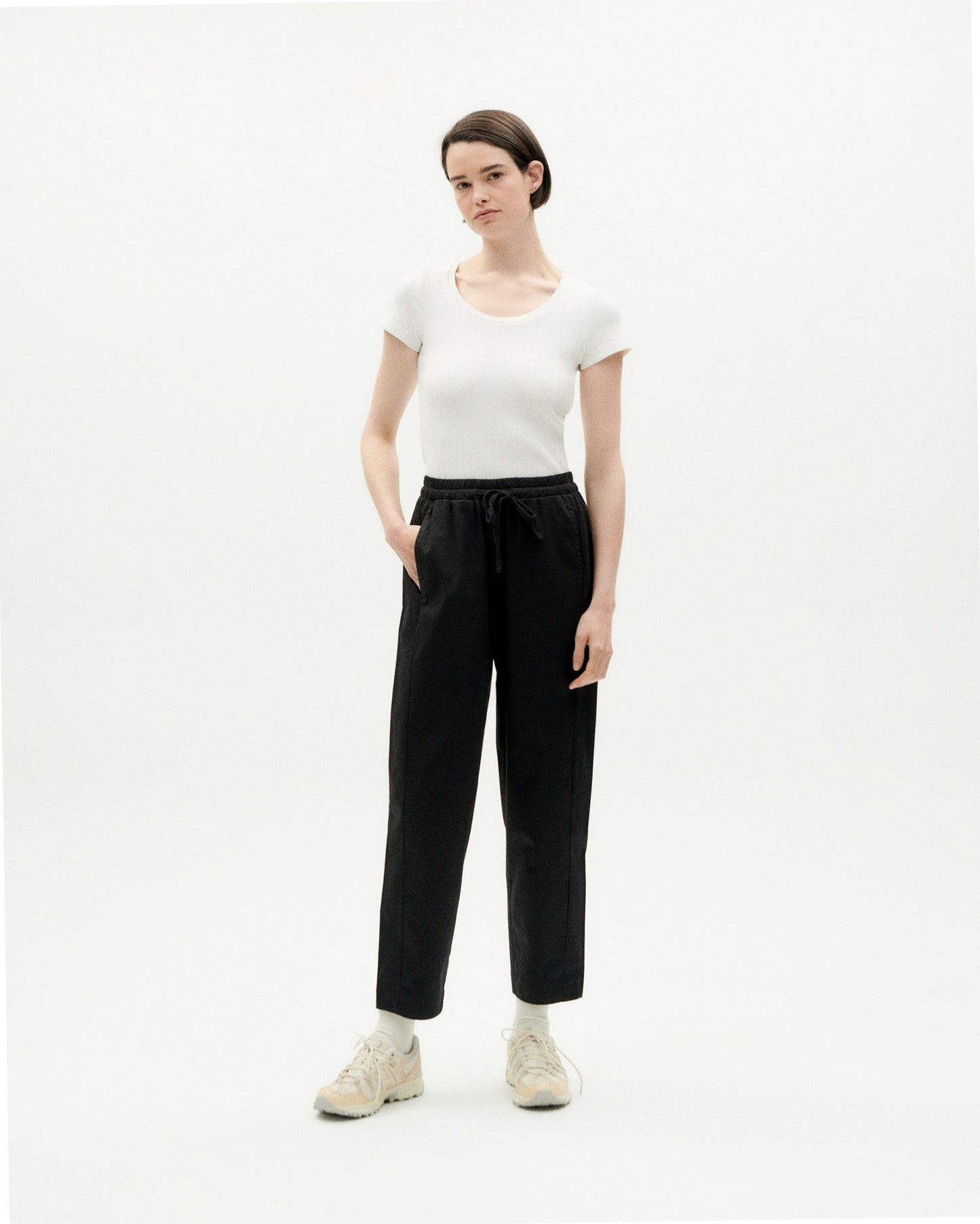 Pantalon droit en coton bio | noir "black esther pants"