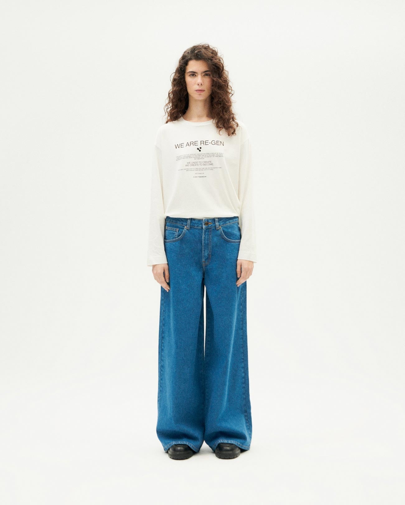 Jean ample en coton bio | bleu "tusa clean denim hedda pants"
