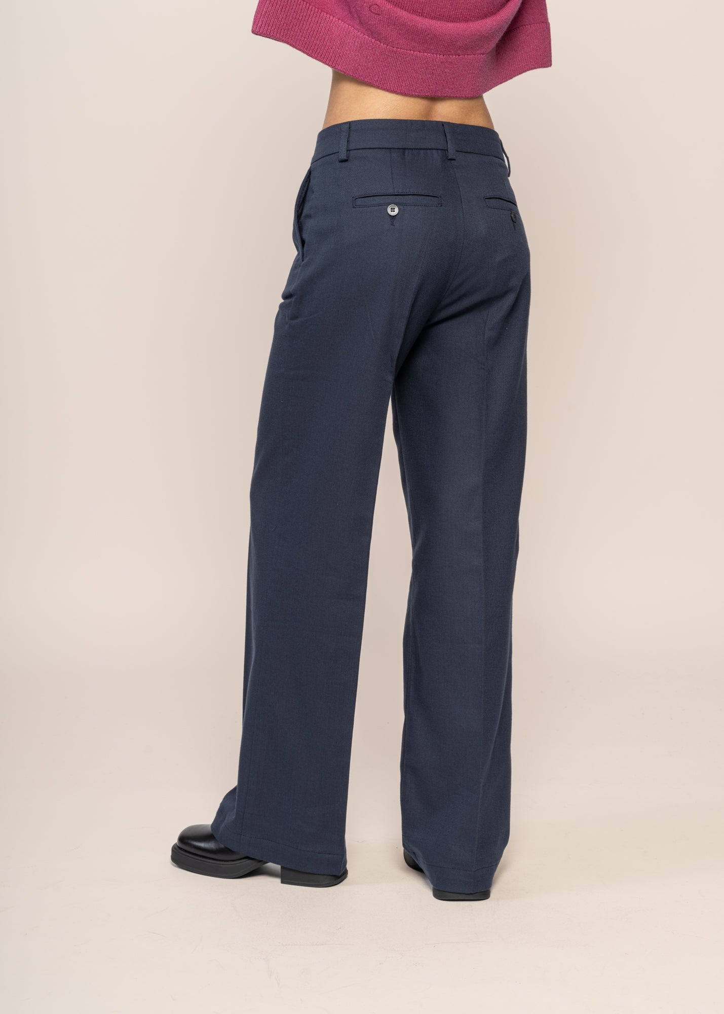 Pantalon ample en coton bio | bleu "blueberry hermione pants grey"