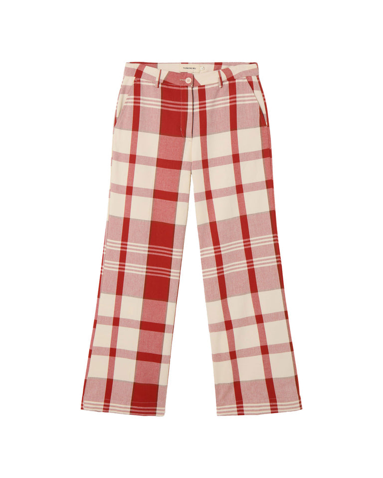 Pantalon ample à carreaux en coton bio | rouge "picnic checks hermione pants multicolor"