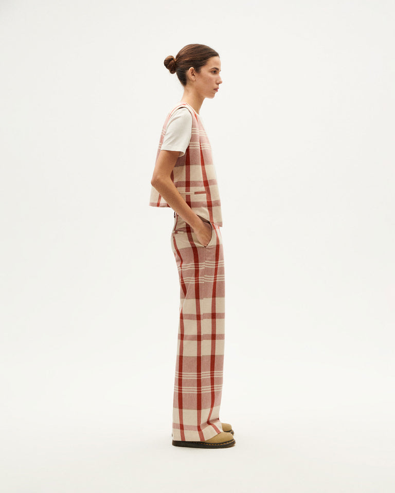 Pantalon ample à carreaux en coton bio | rouge "picnic checks hermione pants multicolor"