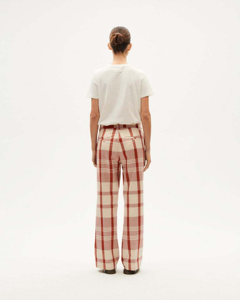 Pantalon ample à carreaux en coton bio | rouge "picnic checks hermione pants multicolor"