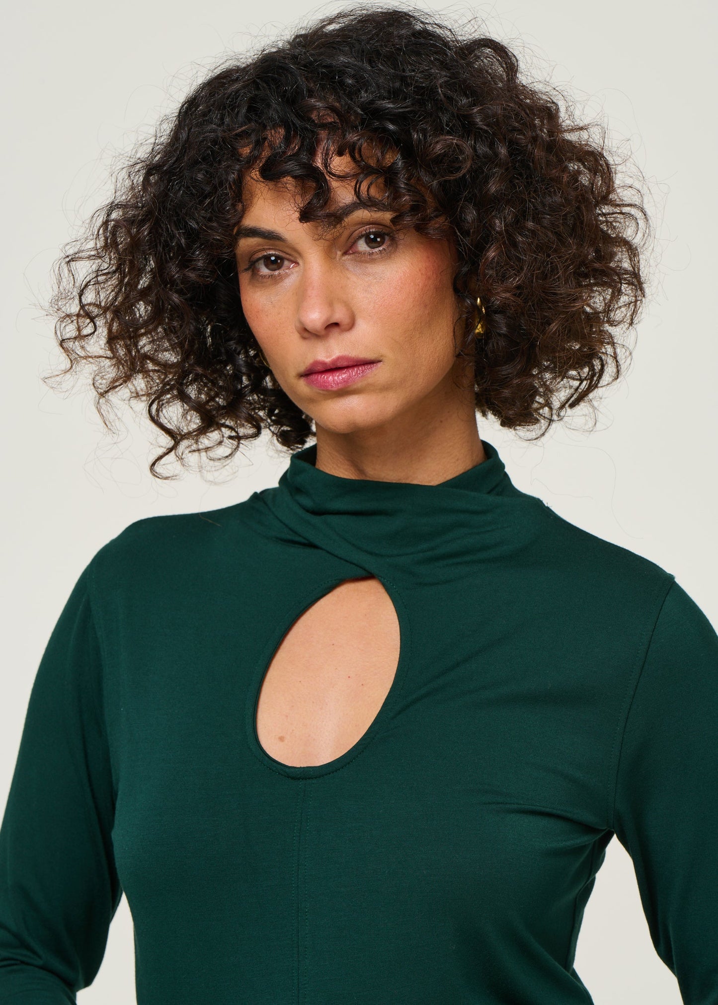 T-shirt manches longues en tencel | vert "t-shirt zur-5 - vert foncé"