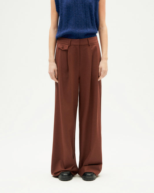 Pantalon ample en laine | marron "coffee pat pants"