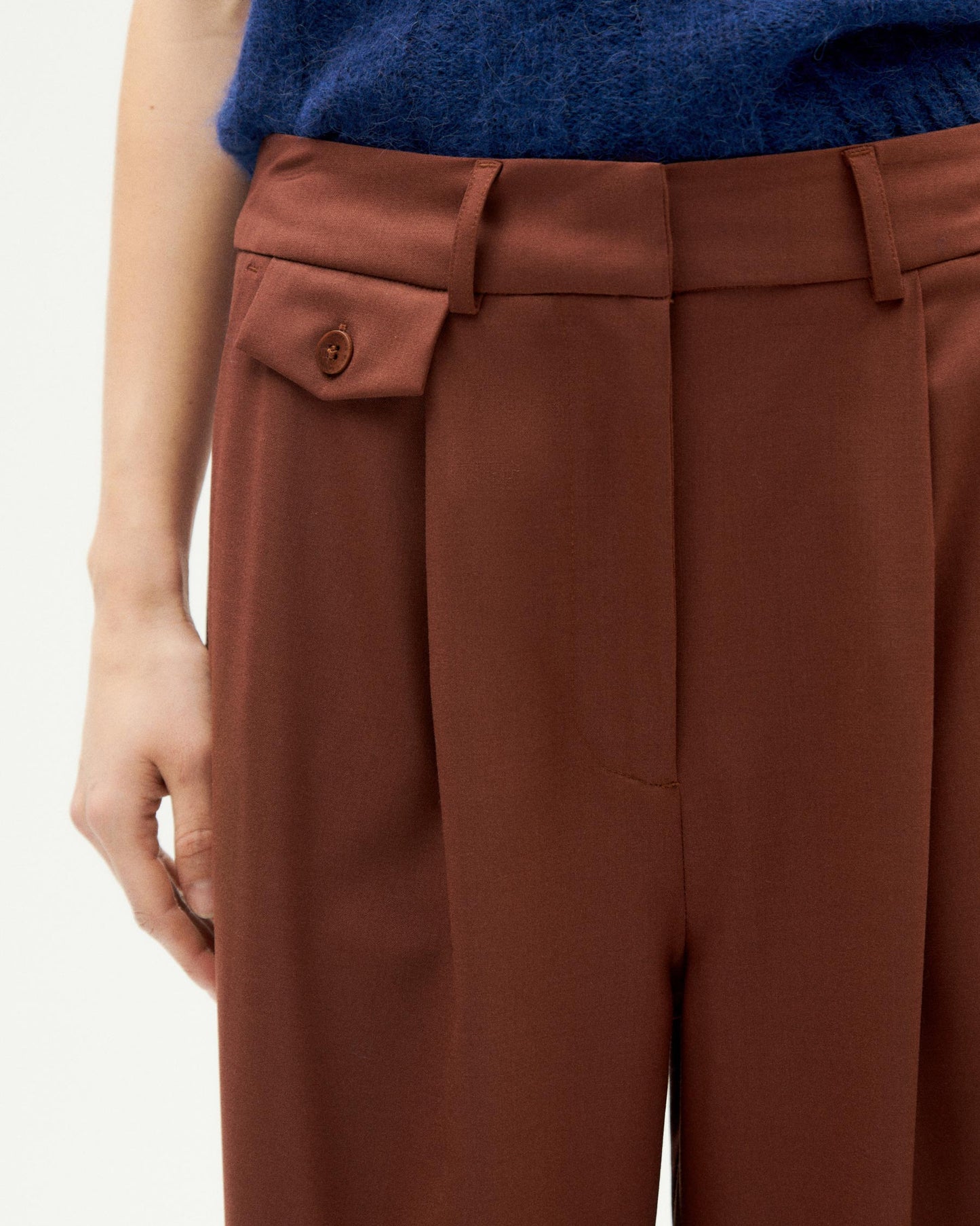 Pantalon ample en laine | marron "coffee pat pants"