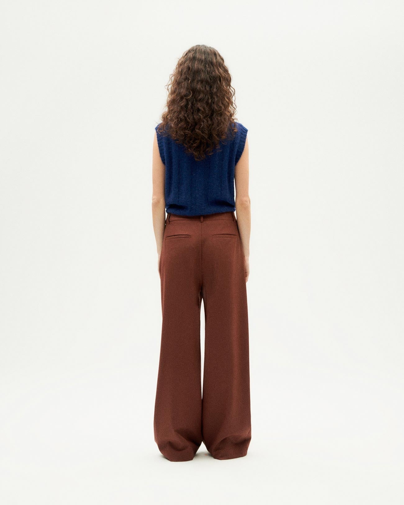 Pantalon ample en laine | marron "coffee pat pants"