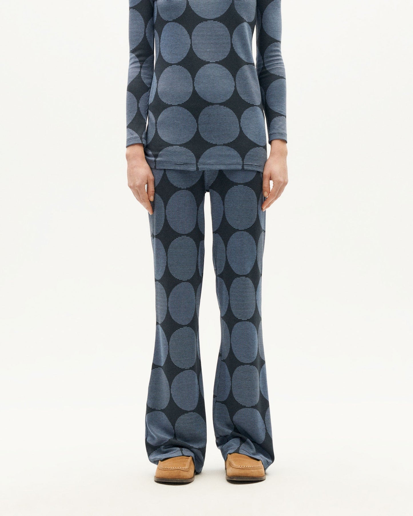 Pantalon ample en ecovero | bleu "japan naia pants blue"