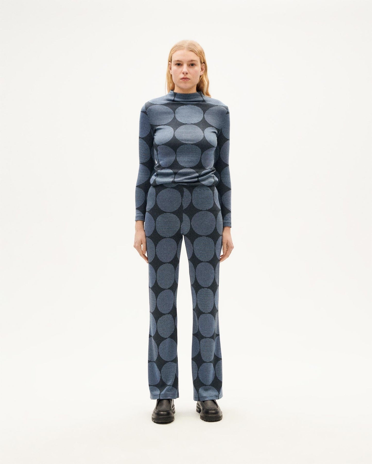 Pantalon ample en ecovero | bleu "japan naia pants blue"