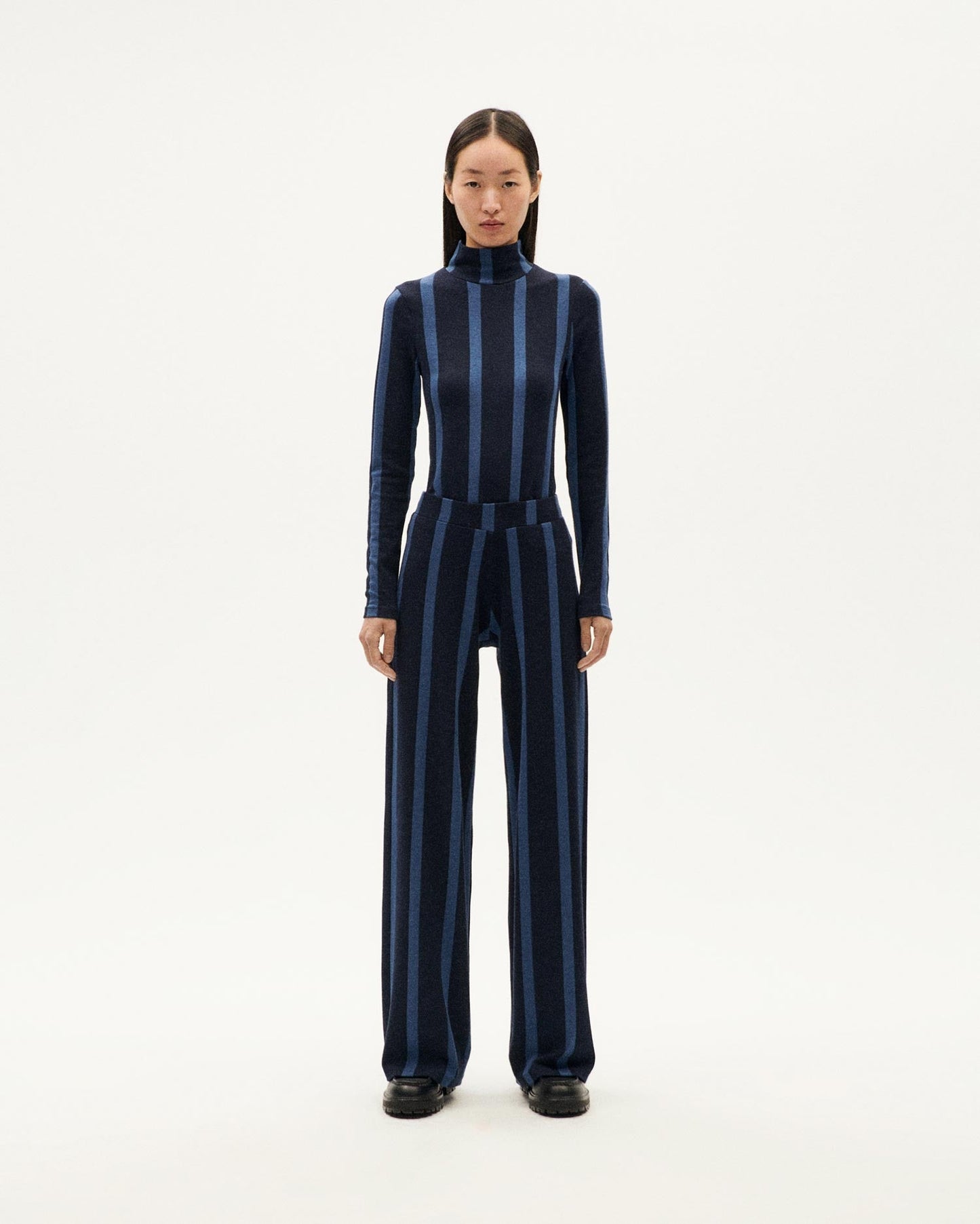 Pantalon droit en matières recyclées | bleu "navy dark heritage betty pants"