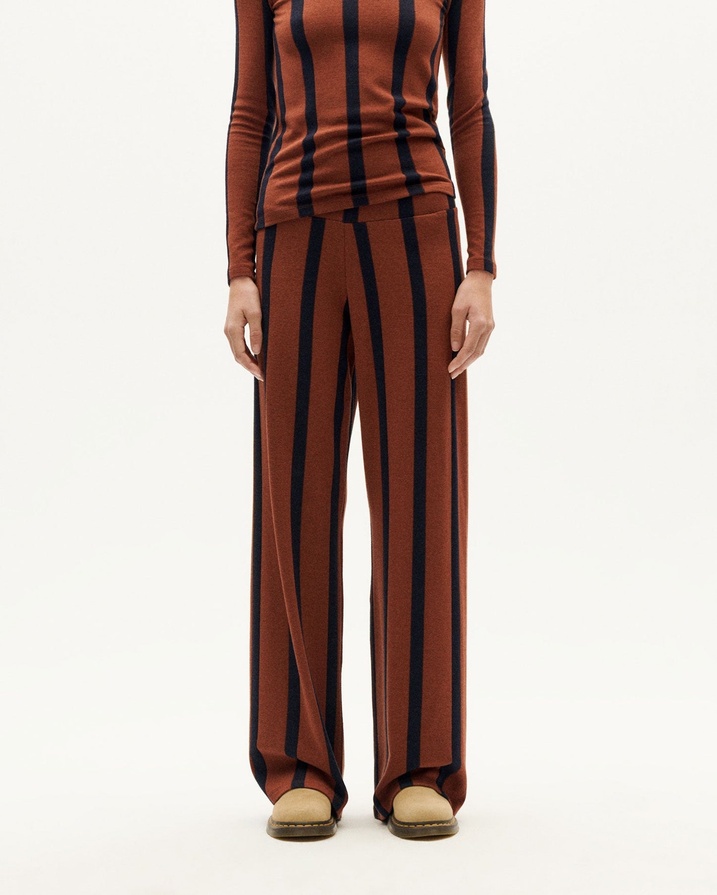 Pantalon droit en matières recyclées | marron "toasted navy betty pants"