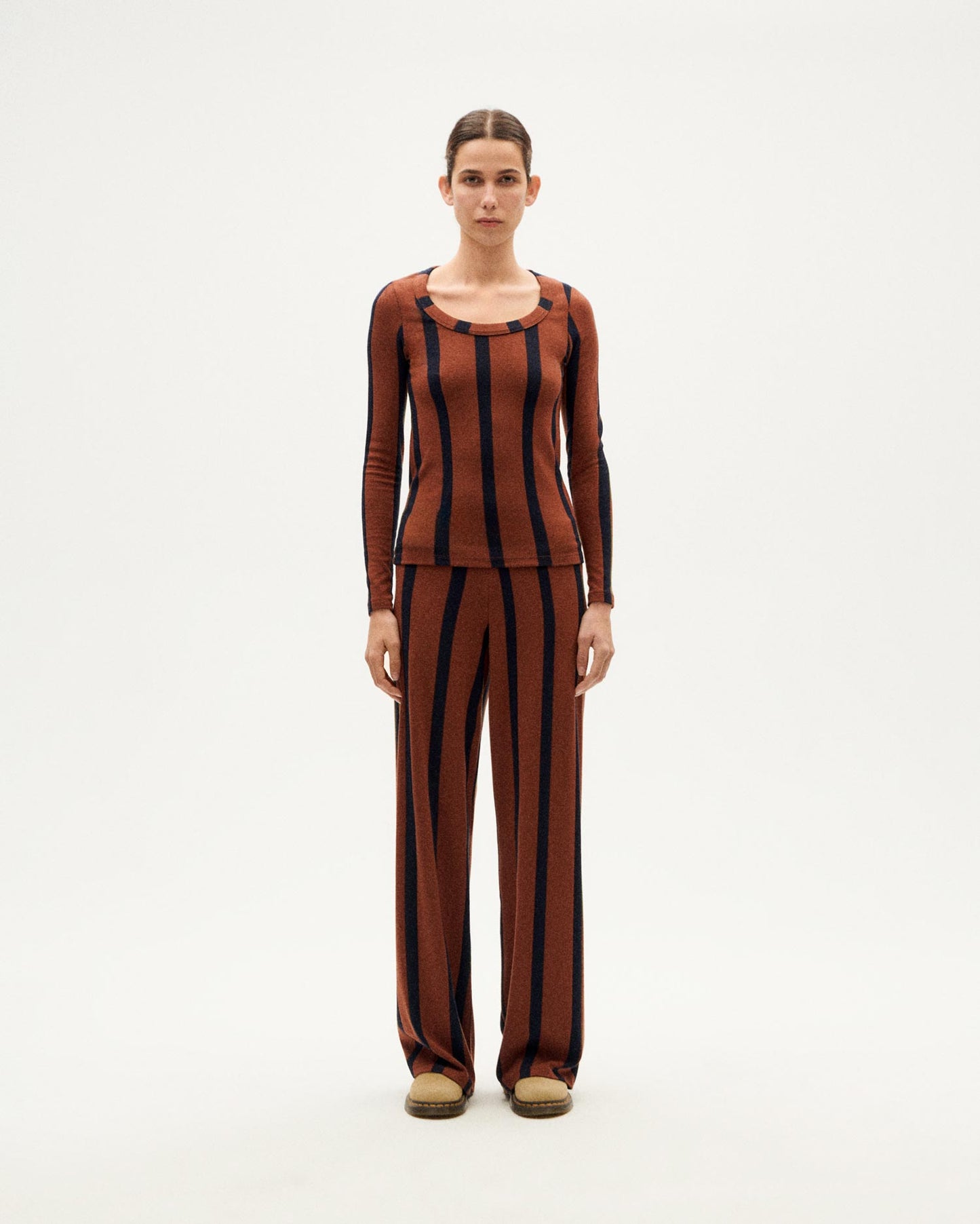 Pantalon droit en matières recyclées | marron "toasted navy betty pants"