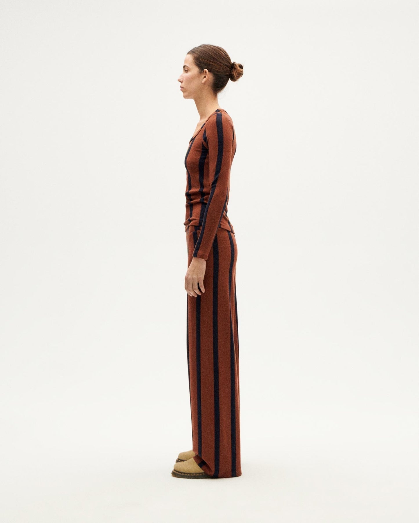 Pantalon droit en matières recyclées | marron "toasted navy betty pants"