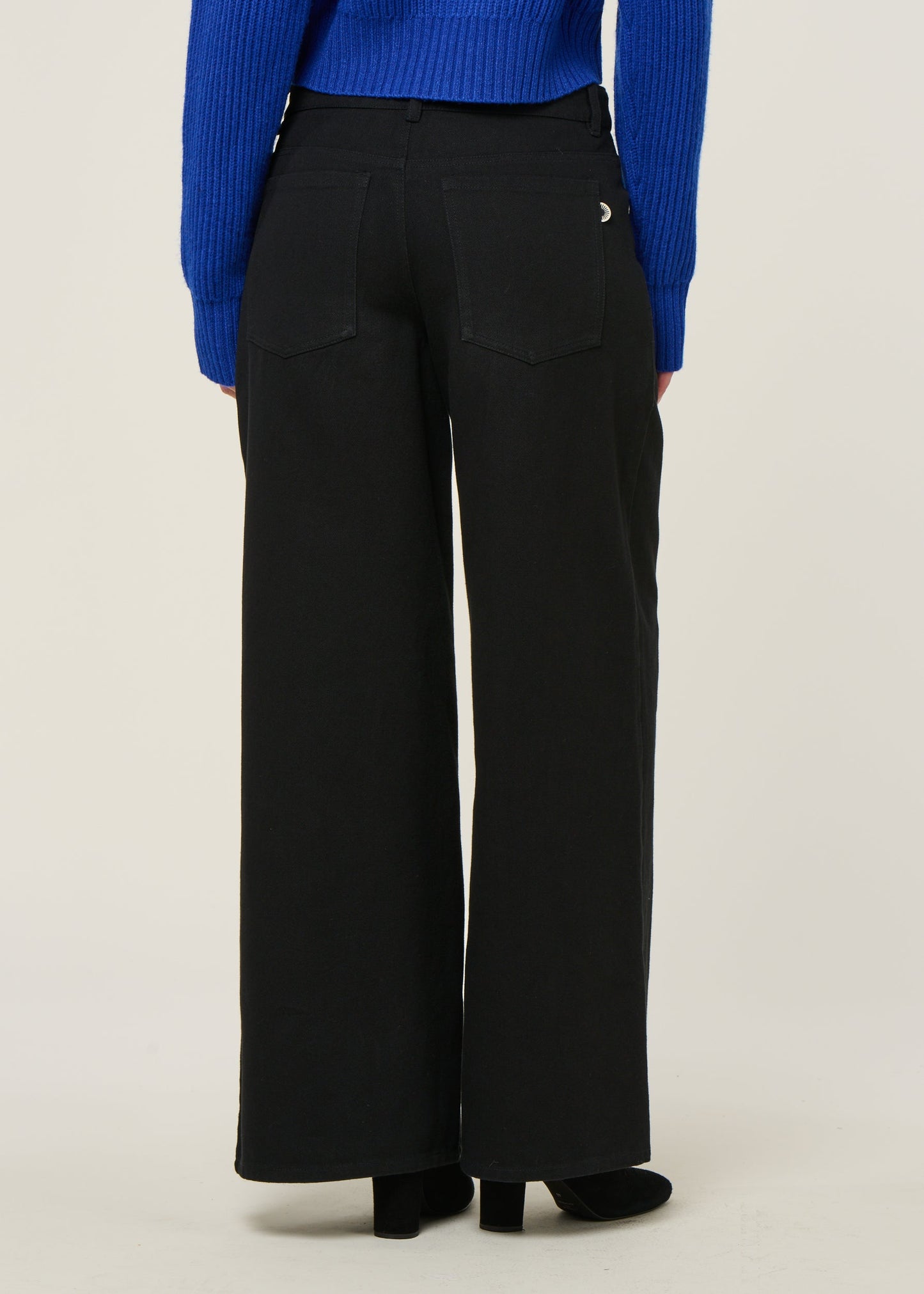 Pantalon large en coton bio | noir "black hedda pants"