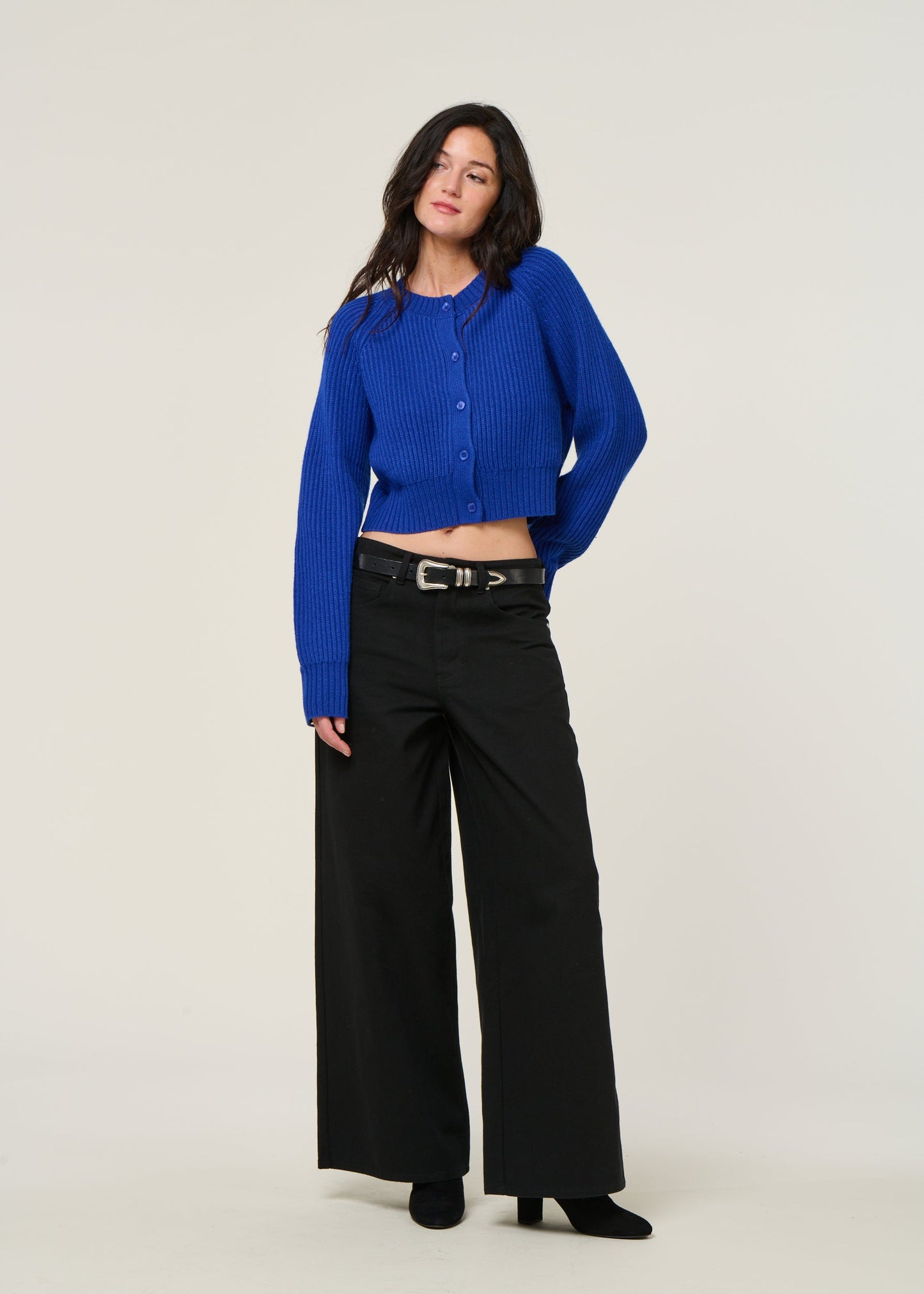 Pantalon large en coton bio | noir "black hedda pants"