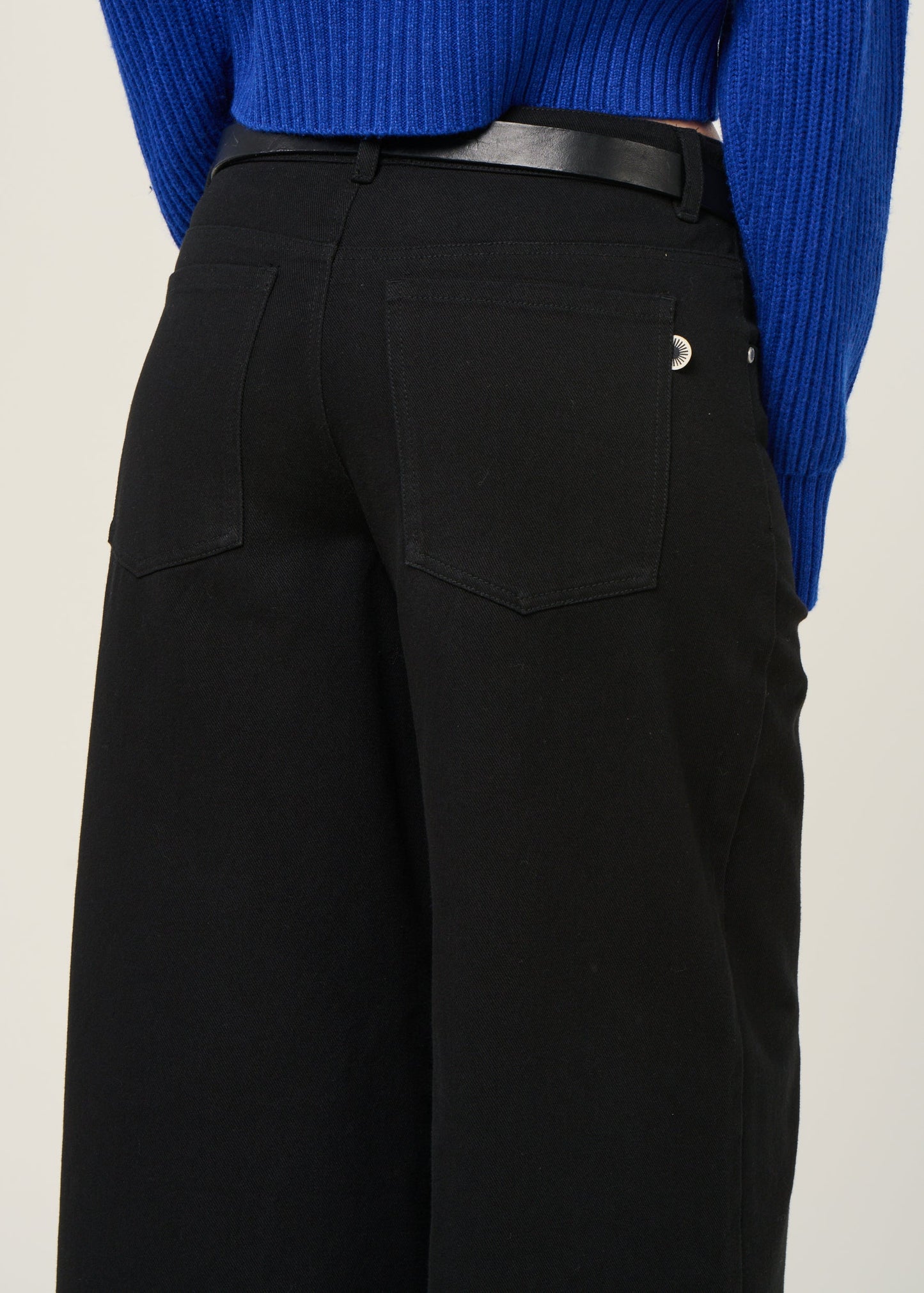 Pantalon large en coton bio | noir "black hedda pants"