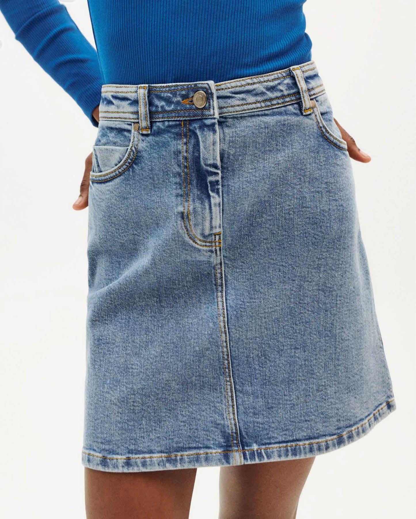 Jupe en jean en coton bio - light clean denim marsha skirt