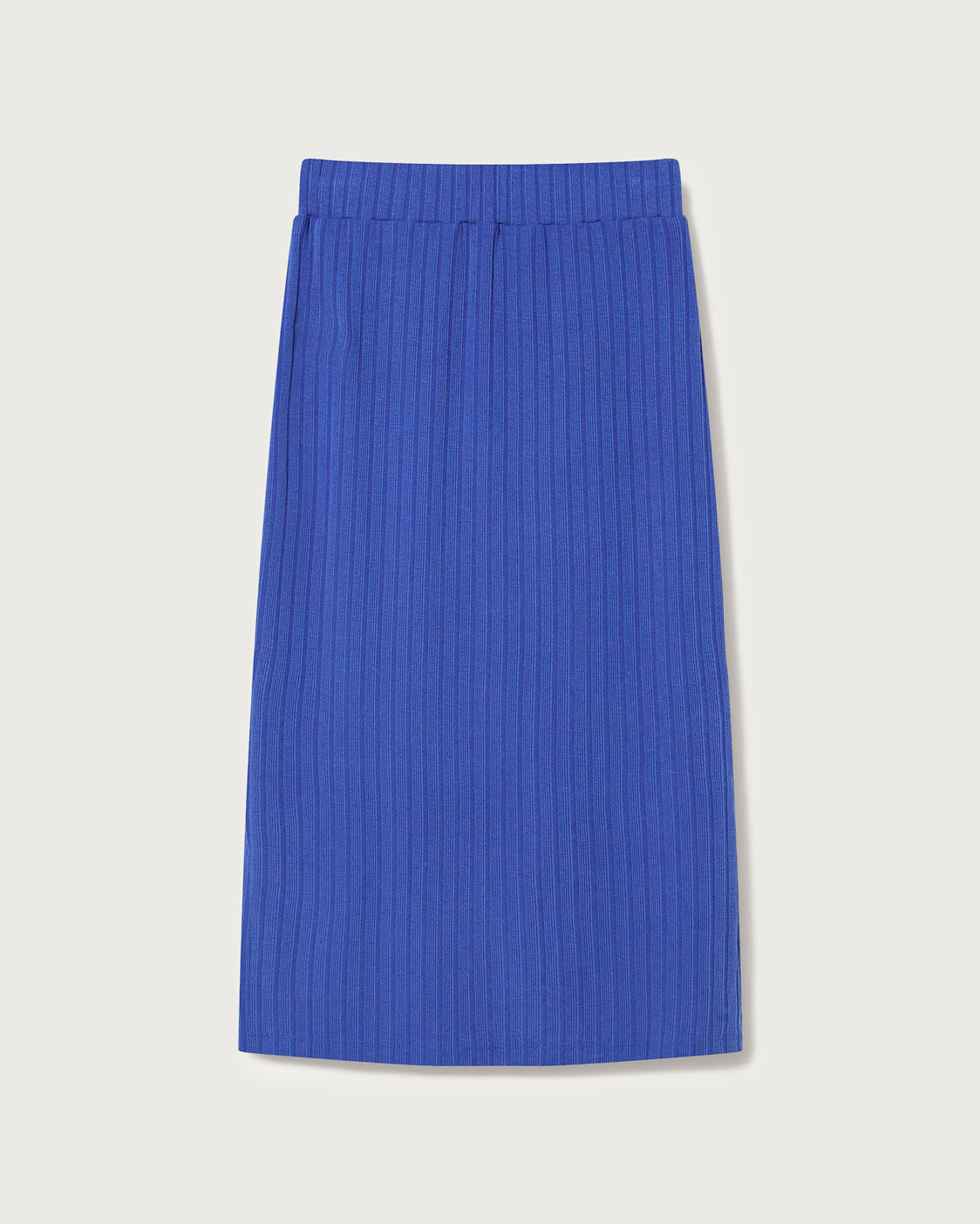 Jupe midi côtelé en ecovero et coton recyclé | bleu "blue trash olivia skirt"