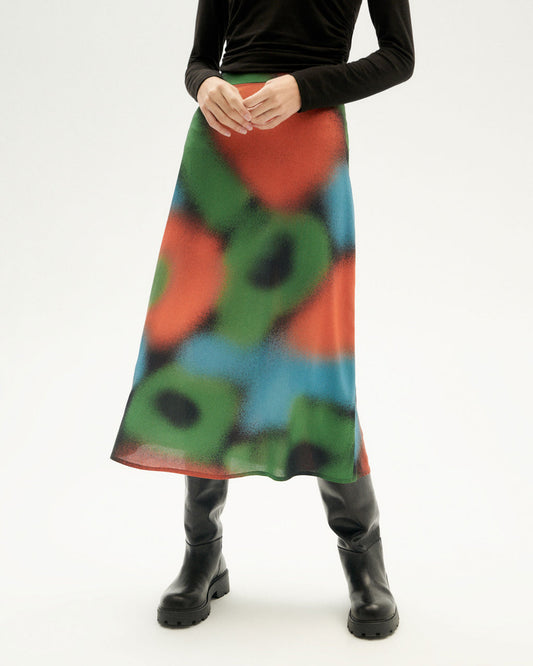 Jupe midi en ecovero | Multicolore "dust black lua skirt"