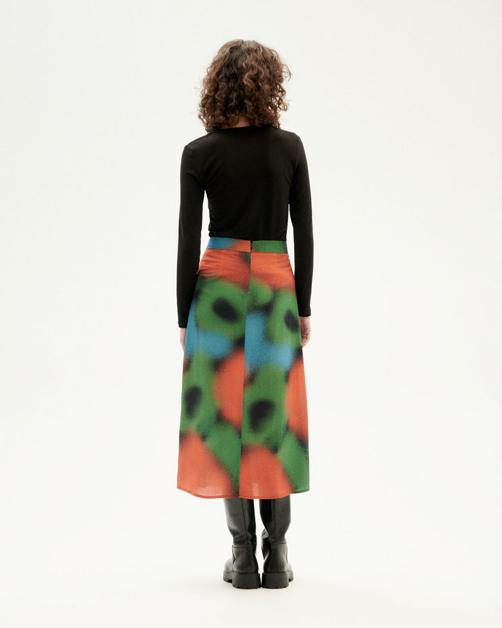 Jupe midi en ecovero | Multicolore "dust black lua skirt"