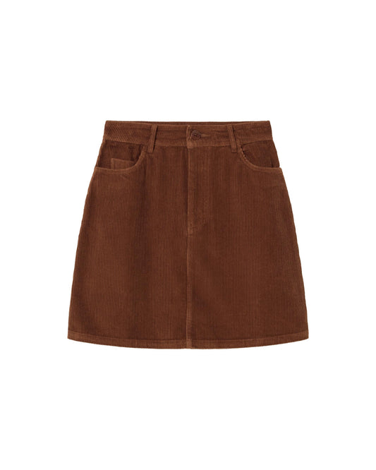 Jupe en velours côtelé de coton bio | marron "chocolate corduroy marsha skirt"