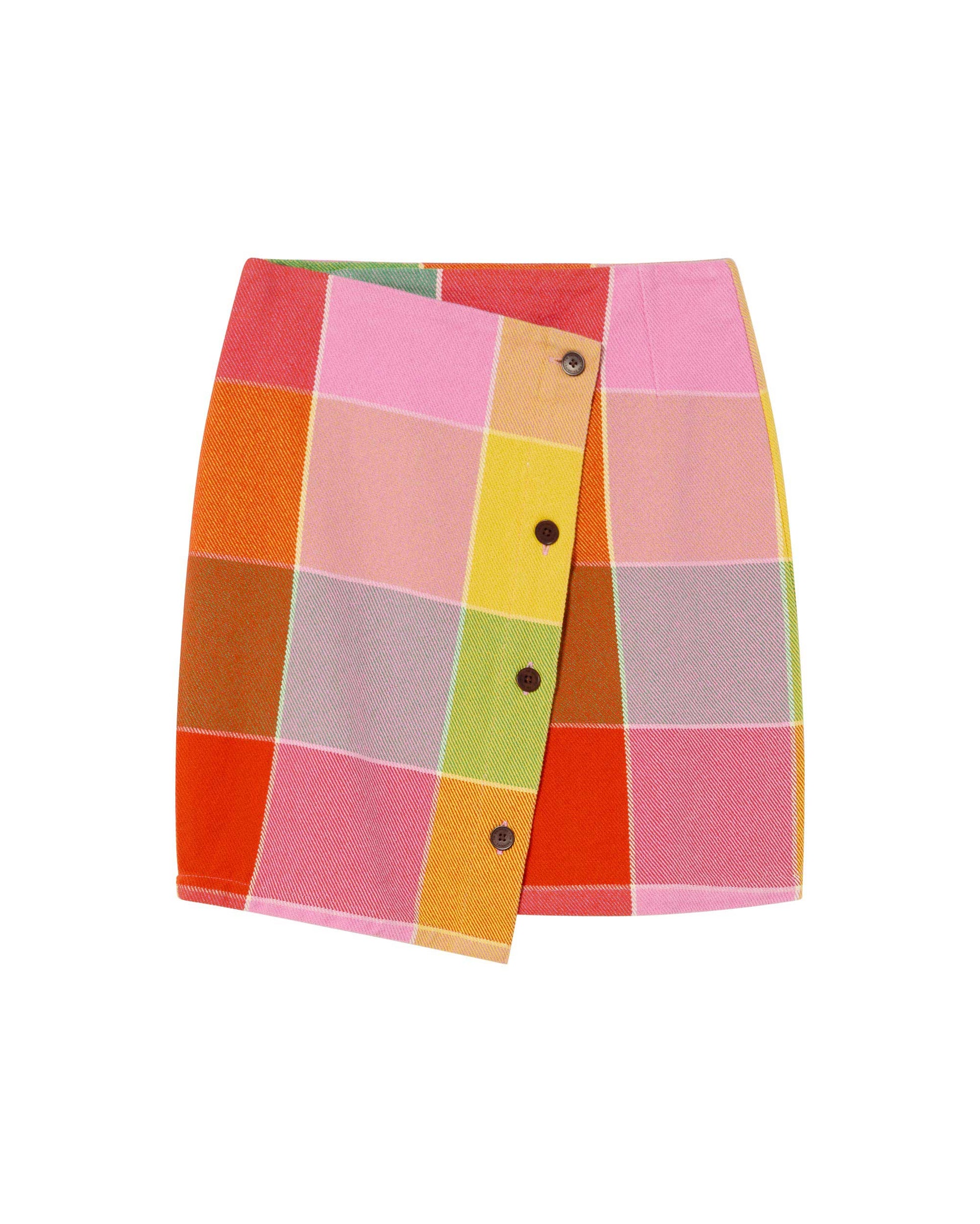 Jupe portefeuille en coton bio | Multicolore "art blanket mila skirt"