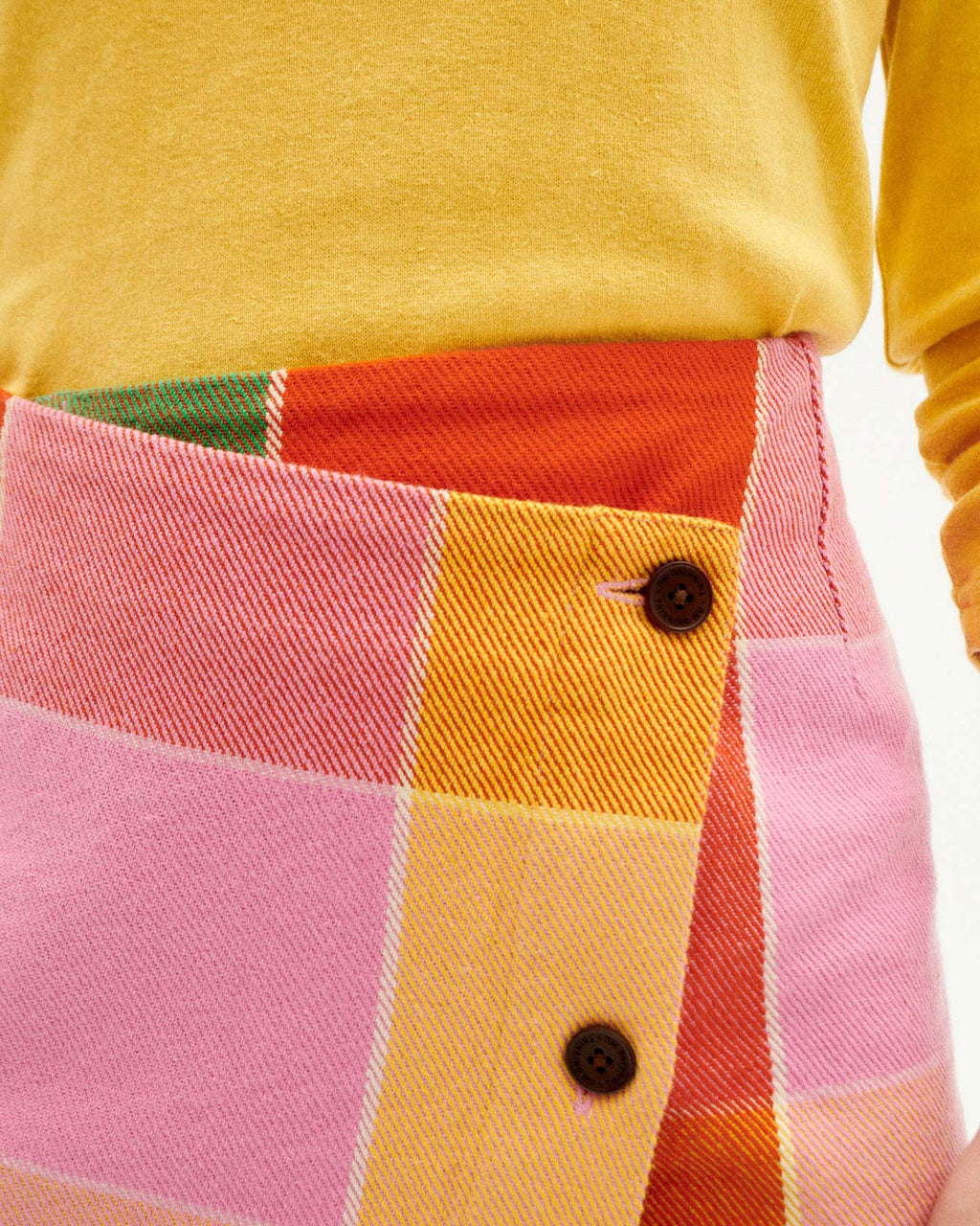 Jupe portefeuille en coton bio | Multicolore "art blanket mila skirt"