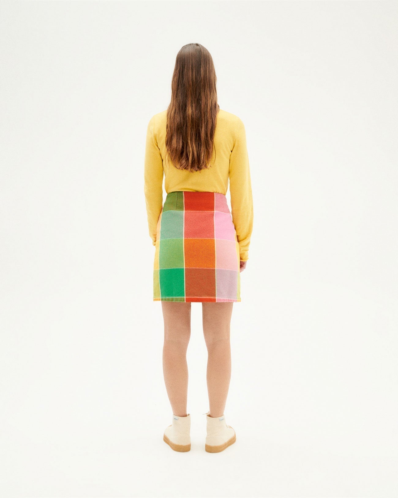 Jupe portefeuille en coton bio | Multicolore "art blanket mila skirt"