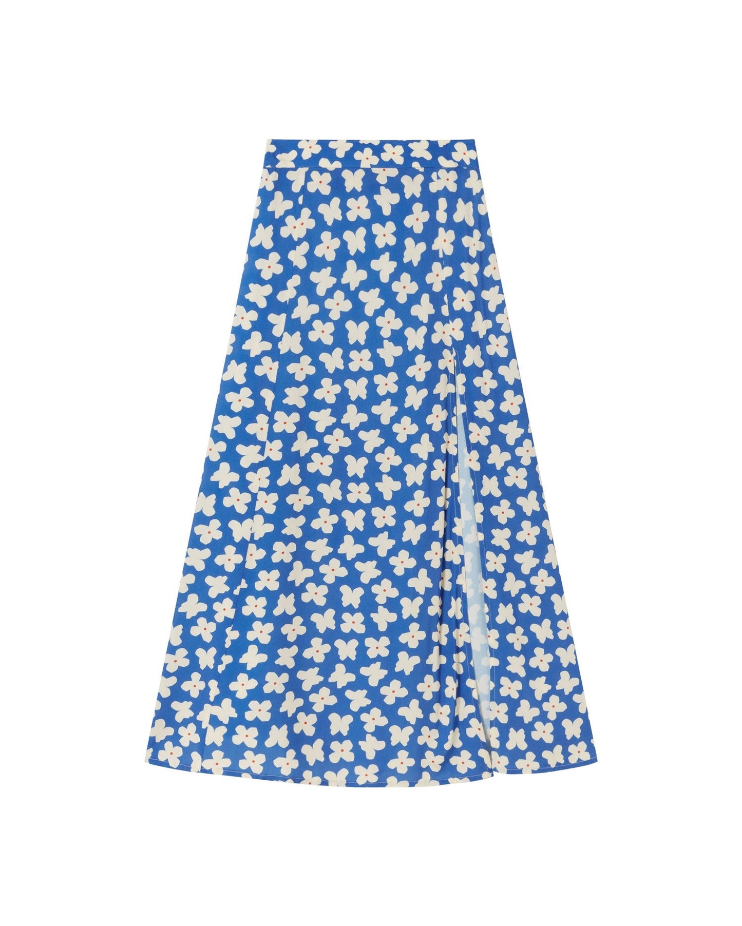 Jupe longue à motifs en ecovero | bleu "small butterfly tora skirt"
