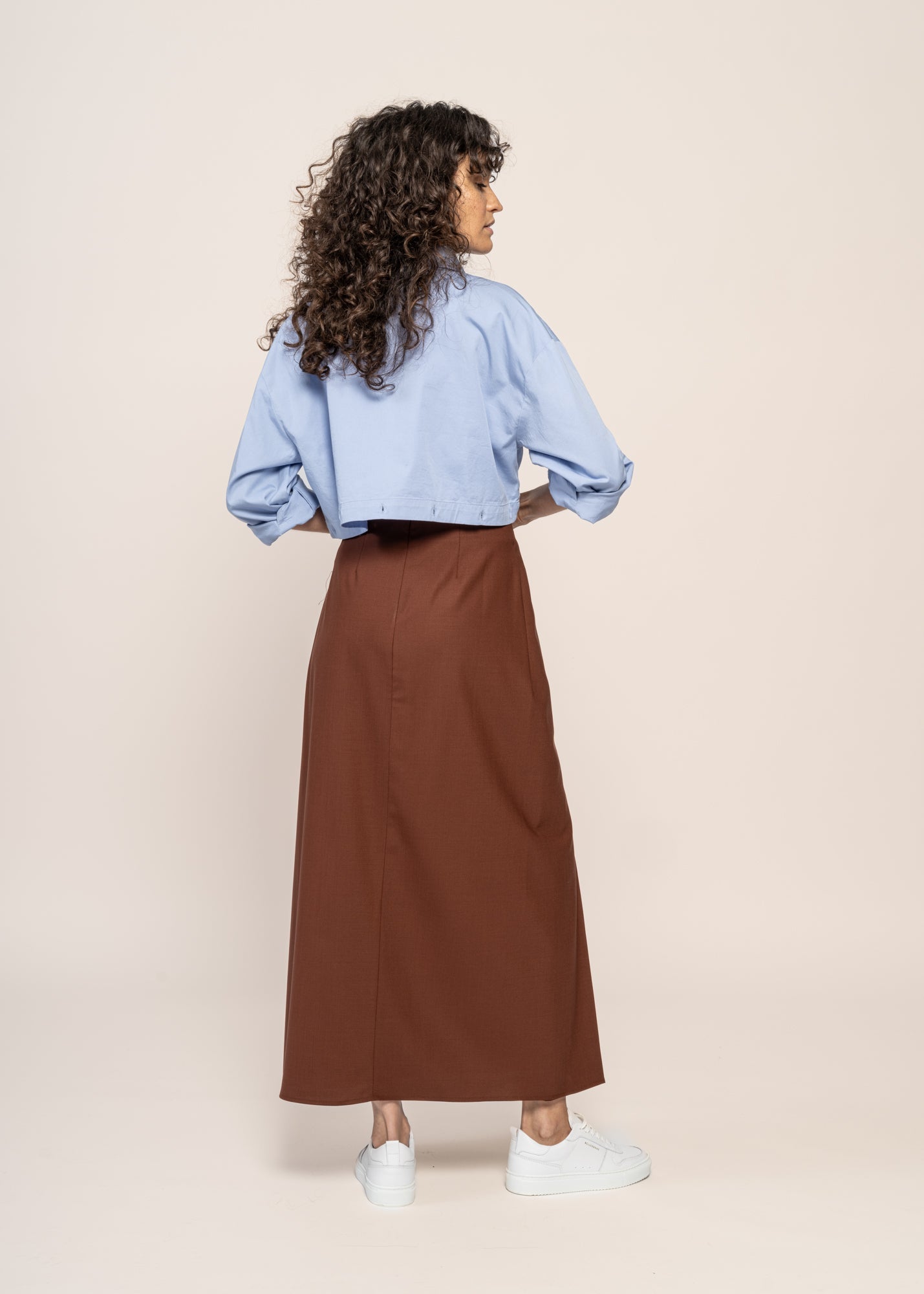 Jupe en laine certifiée | marron "coffee marty skirt"