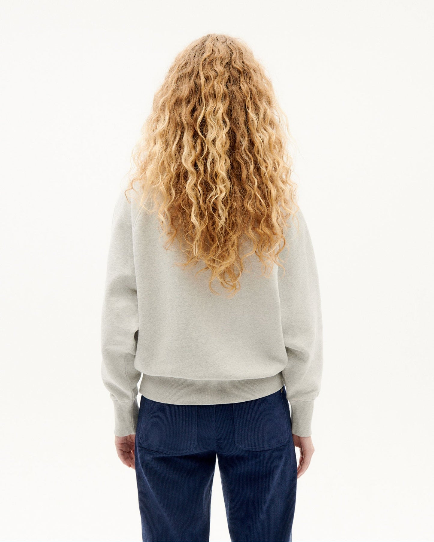 Sweat brodé en coton bio | gris "here comes the sun grey sweat"
