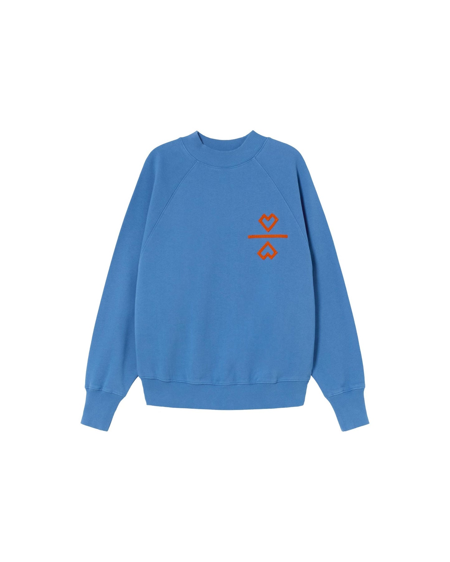 Sweat brodé en coton bio | bleu "2 hearts fantine sweatshirt blue"