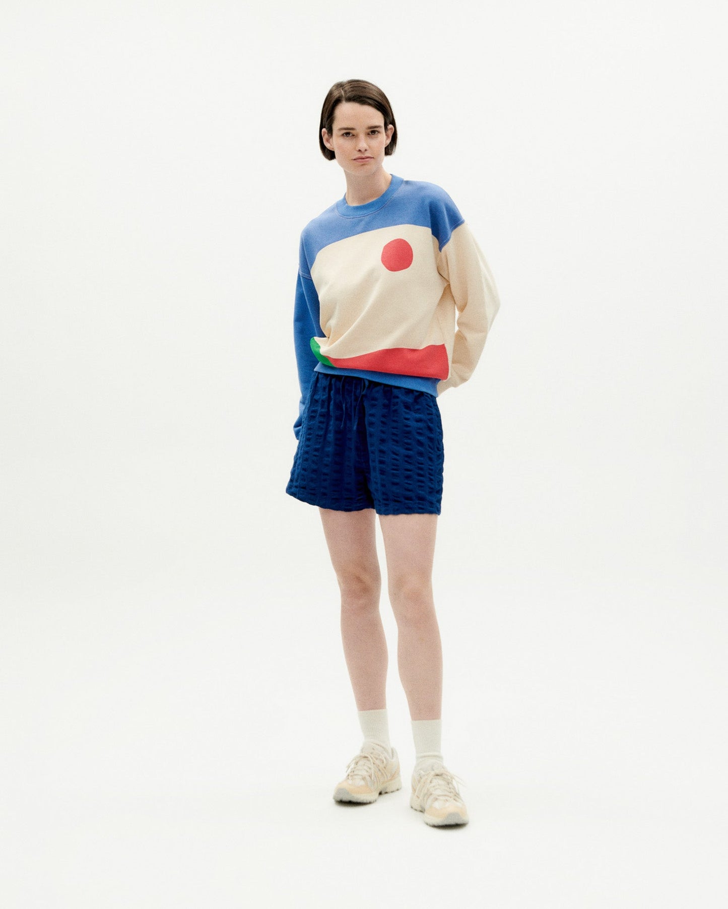Sweat en coton bio | multicolore "abstract ivory sweatshirt"