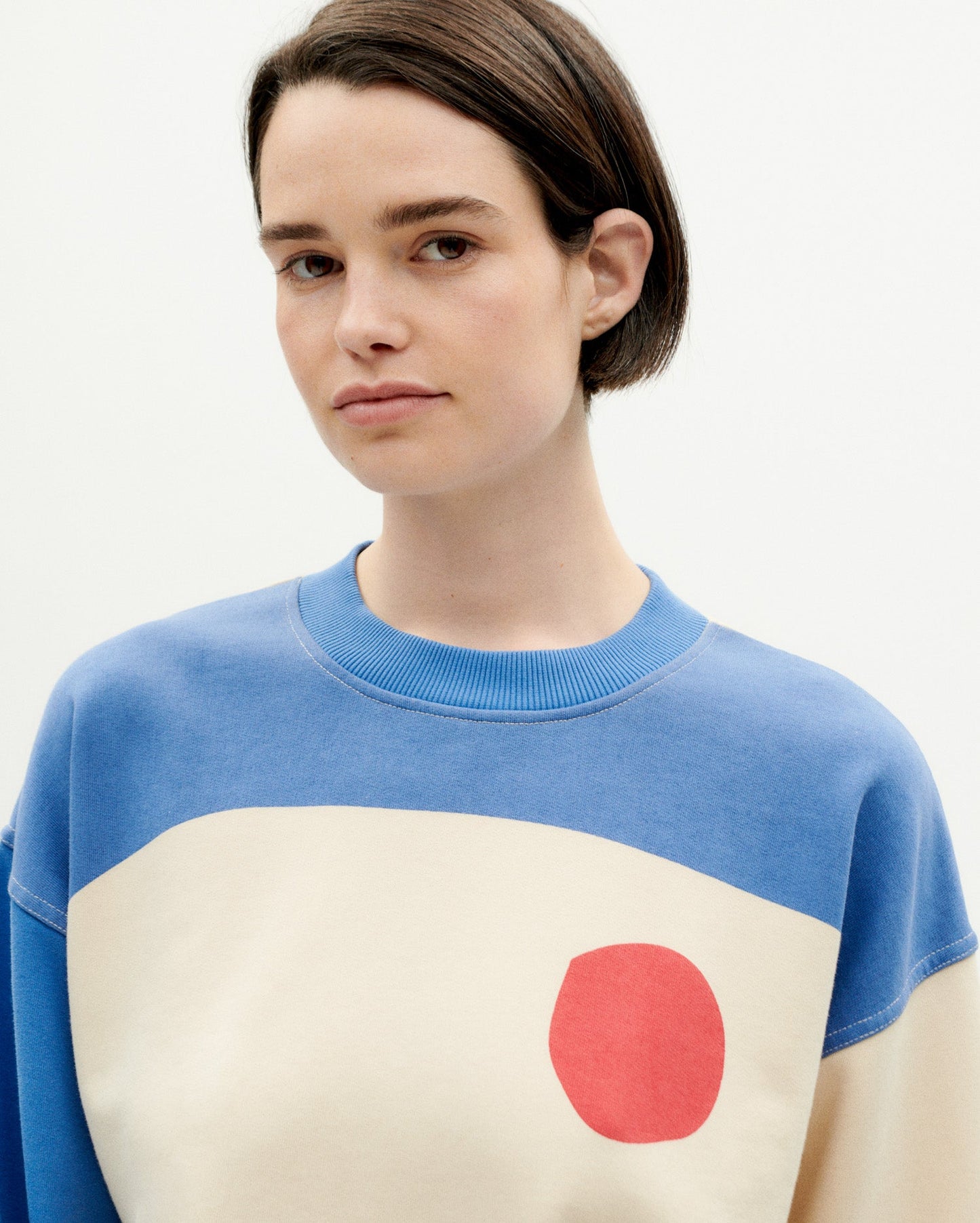 Sweat en coton bio | multicolore "abstract ivory sweatshirt"