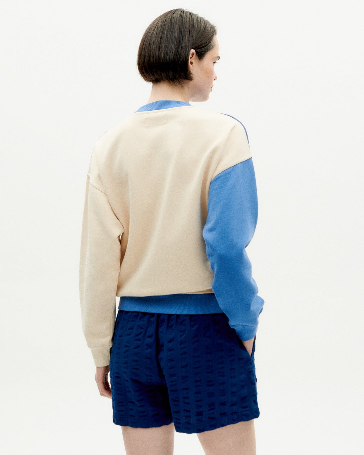 Sweat en coton bio | multicolore "abstract ivory sweatshirt"