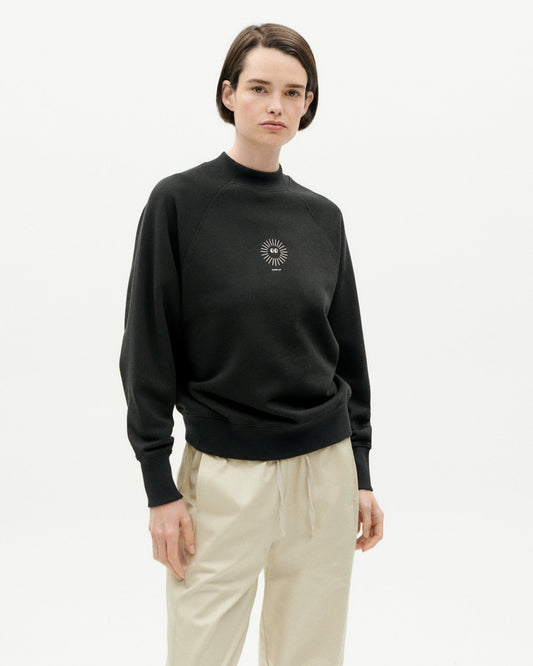Sweat en coton bio | Noir à motif brodé "new sol black sweatshirt"