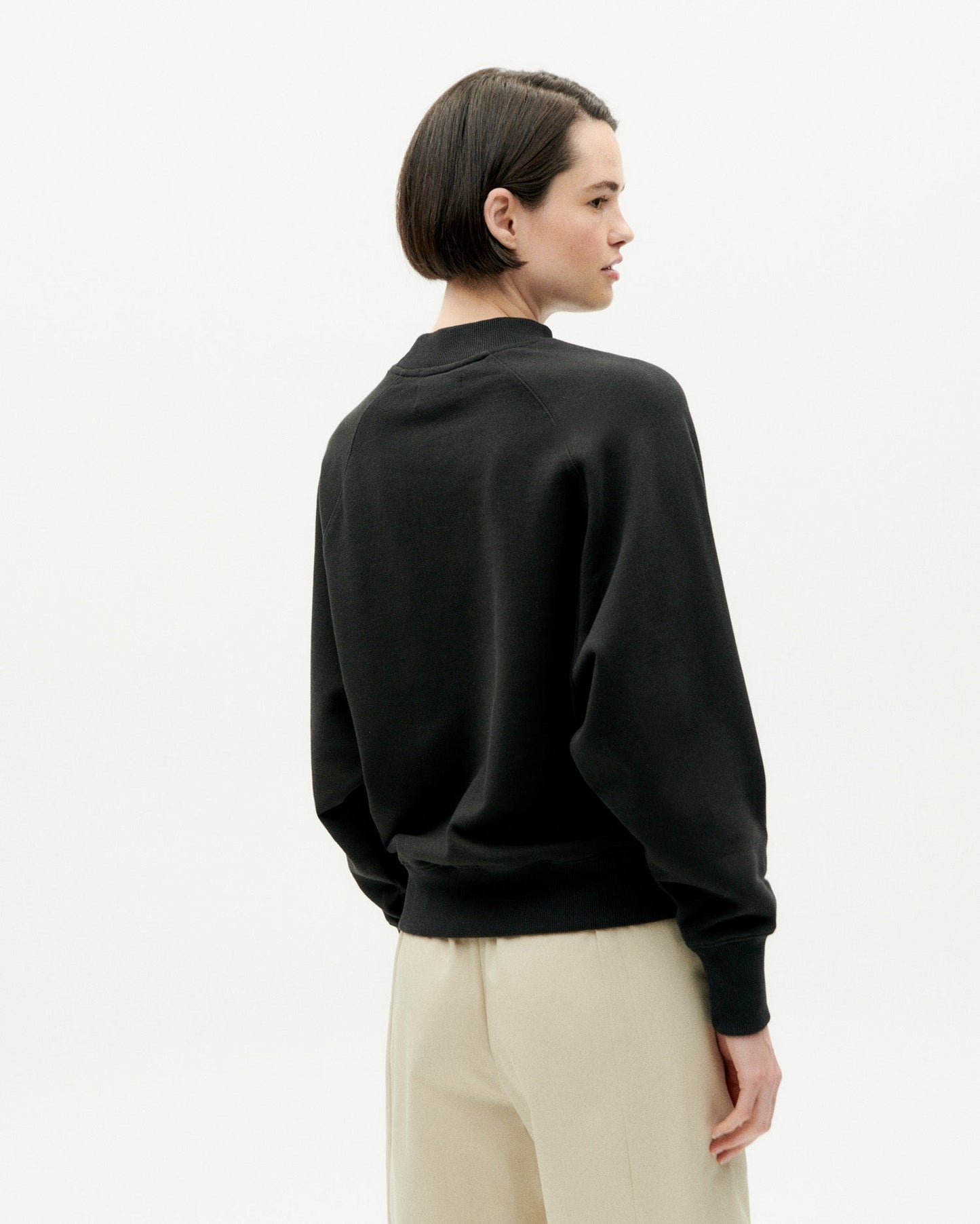 Sweat en coton bio | Noir à motif brodé "new sol black sweatshirt"