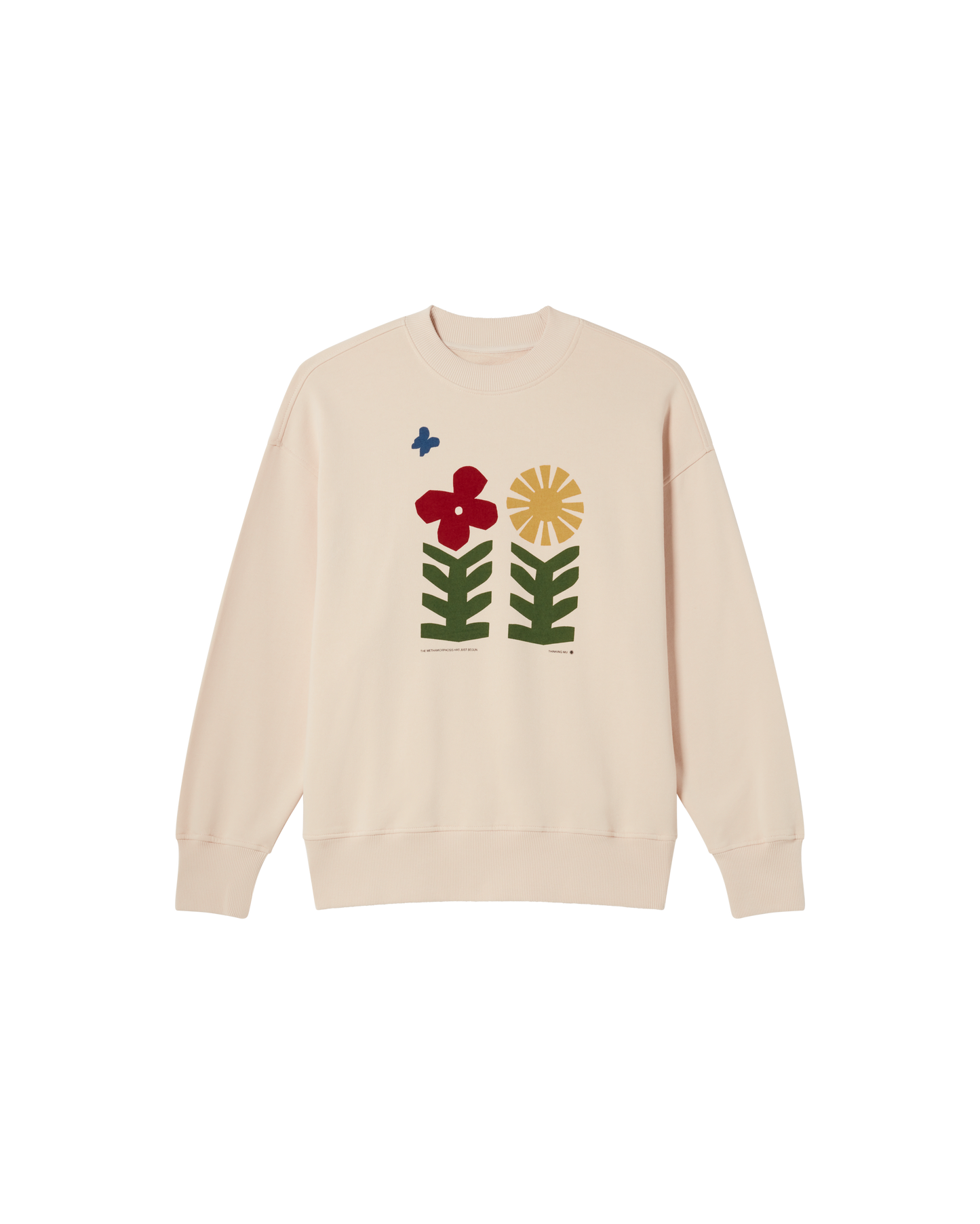 Sweat en coton bio | Écru à motif imprimé "methamorphosis ivory sweatshirt"